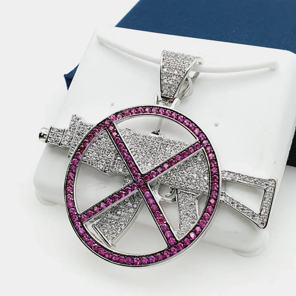 "925 Sterling Silver Plated CZ Pendant, INUS1BR273 - Picture 2 of 9